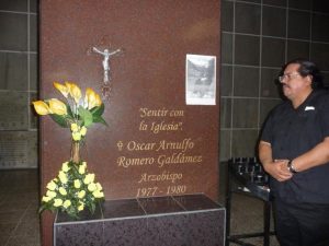 Francisco at Monsignor Romero's Crypt